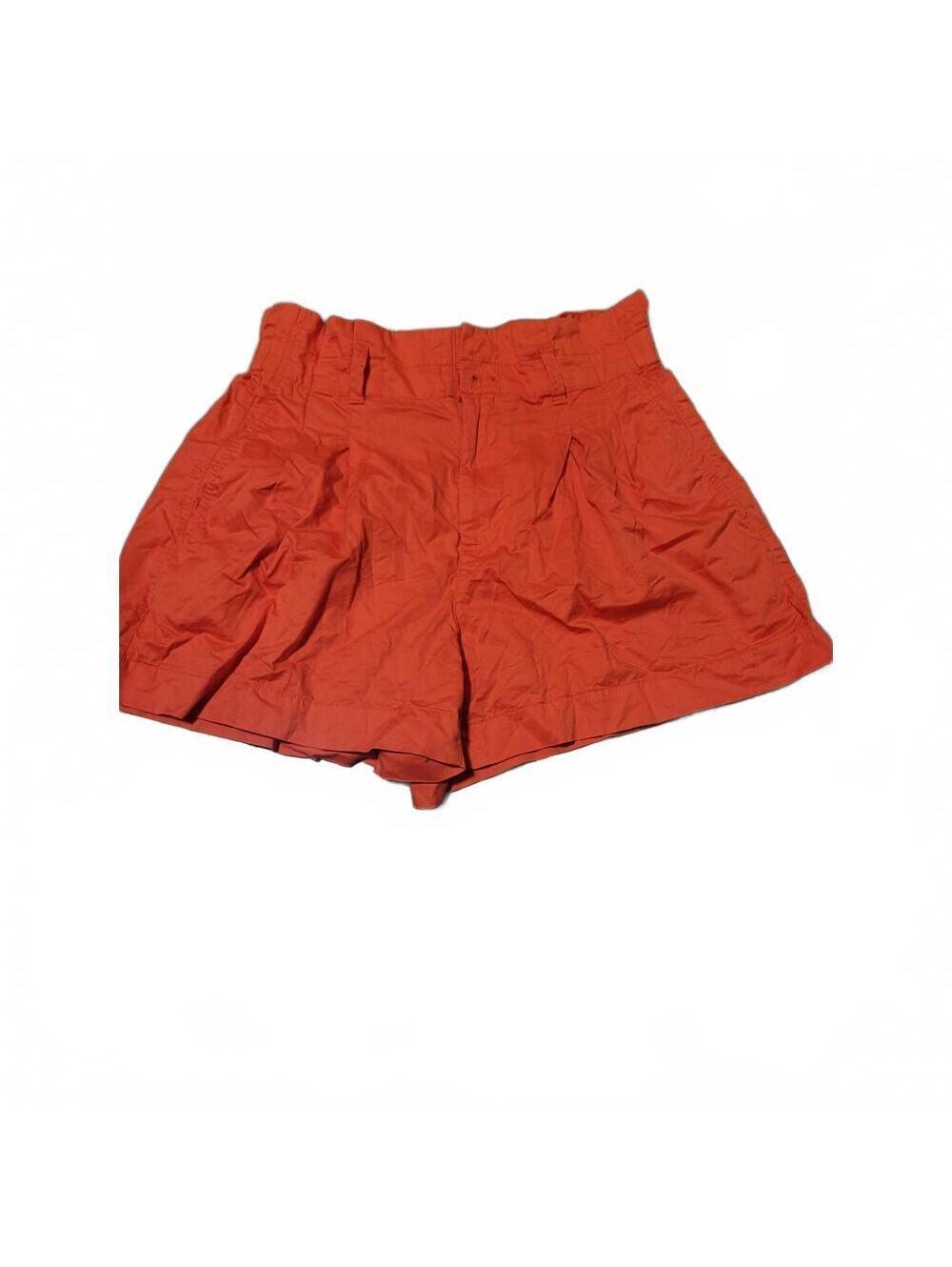 Madewell Orange Paperbag Waist High Rise Pull On Shorts Pockets Women's Size 4